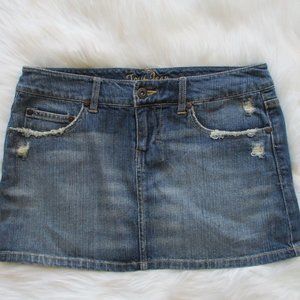 T'oui Jeans Denim Mini Skirt Sz 5 Ripped -